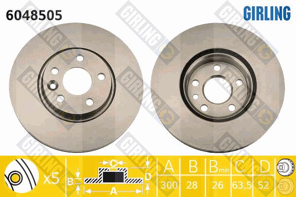 GIRLING Тормозной диск 6048505