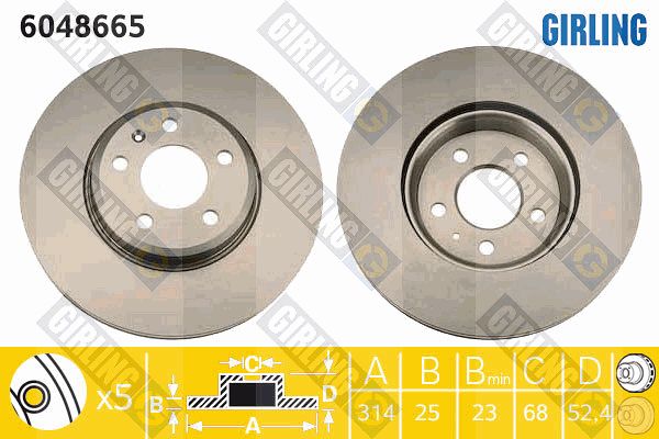 GIRLING Тормозной диск 6048665