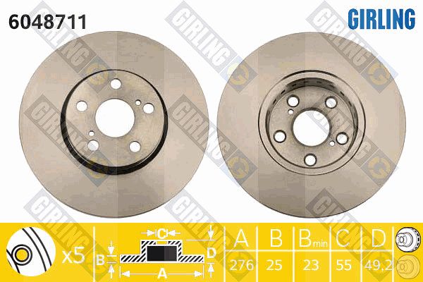 GIRLING Тормозной диск 6048711