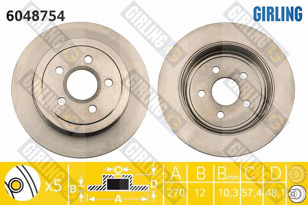 GIRLING Тормозной диск 6048754