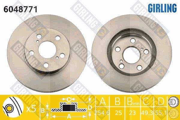 GIRLING Тормозной диск 6048771