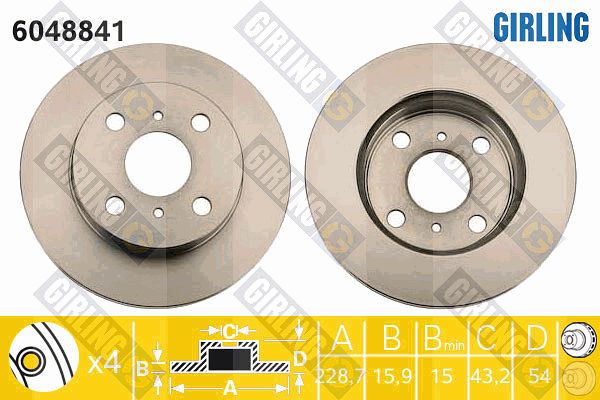 GIRLING Тормозной диск 6048841