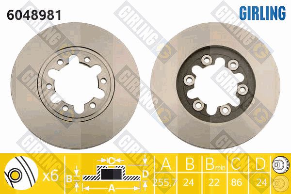 GIRLING Тормозной диск 6048981
