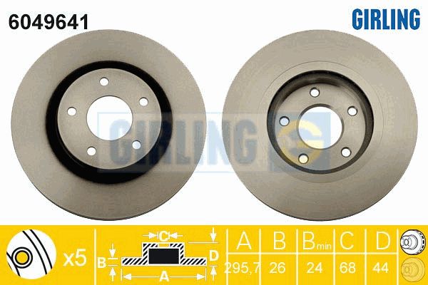 GIRLING Тормозной диск 6049641