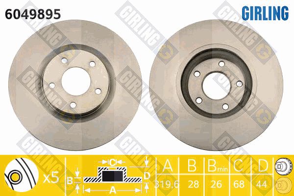 GIRLING Тормозной диск 6049895