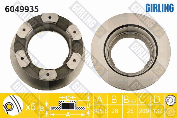 GIRLING Тормозной диск 6049935