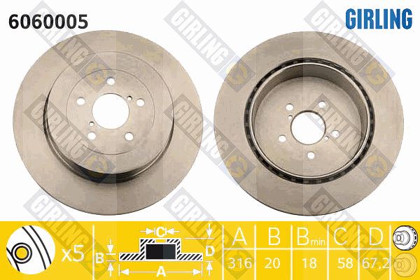 GIRLING Тормозной диск 6060005