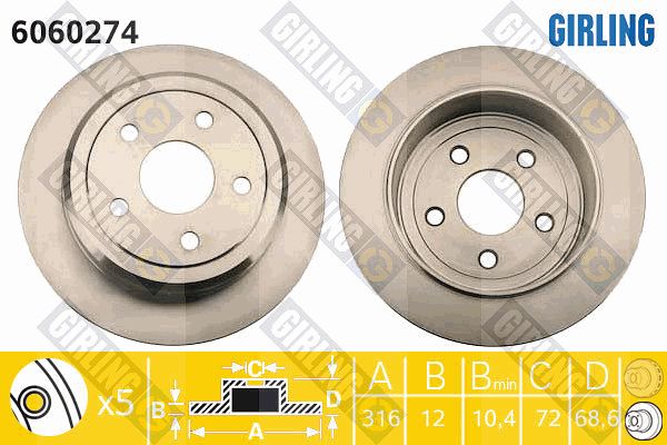 GIRLING Тормозной диск 6060274