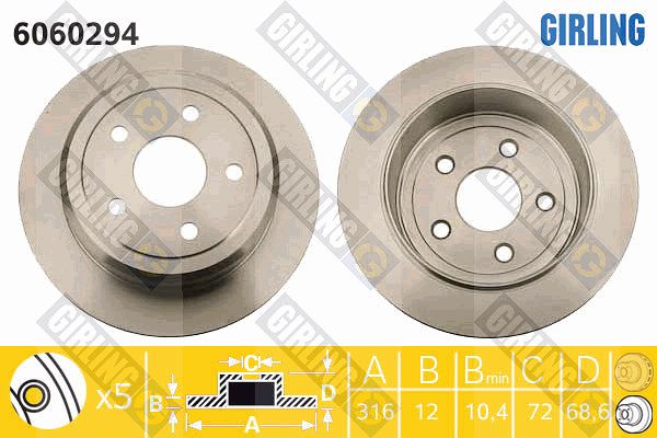 GIRLING Тормозной диск 6060294