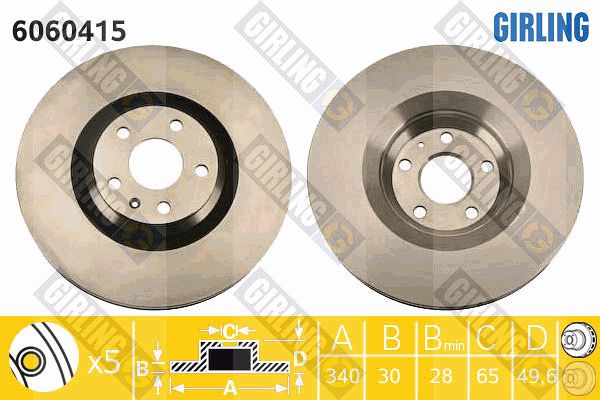 GIRLING stabdžių diskas 6060415