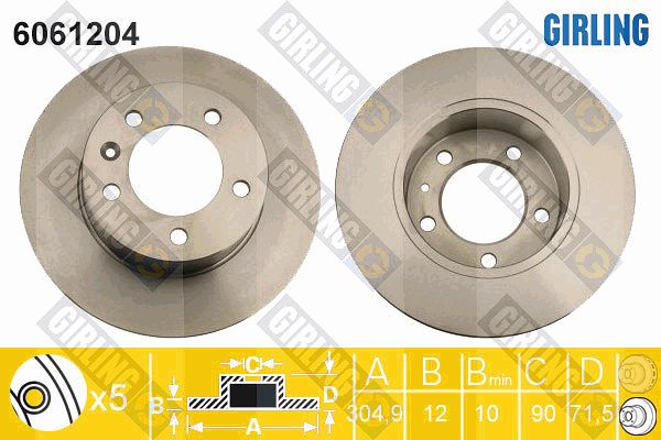 GIRLING Тормозной диск 6061204