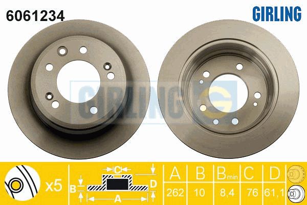 GIRLING Тормозной диск 6061234