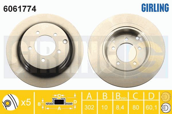 GIRLING Тормозной диск 6061774