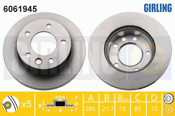 GIRLING Тормозной диск 6061945