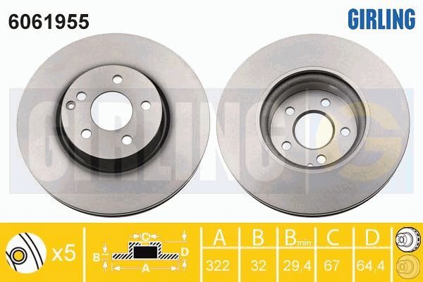 GIRLING Тормозной диск 6061955