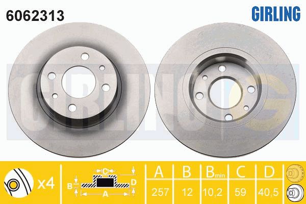 GIRLING Тормозной диск 6062313