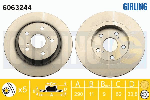 GIRLING Тормозной диск 6063244