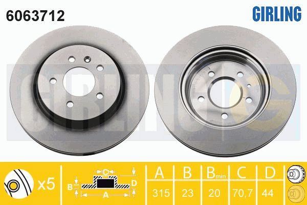 GIRLING Тормозной диск 6063712