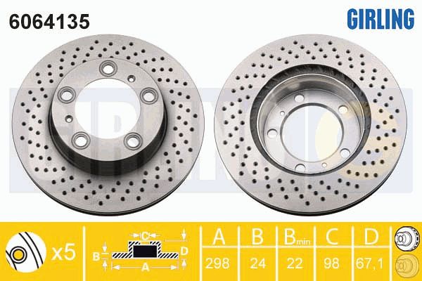 GIRLING Тормозной диск 6064135
