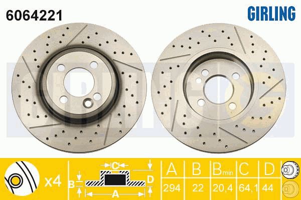 GIRLING Тормозной диск 6064221