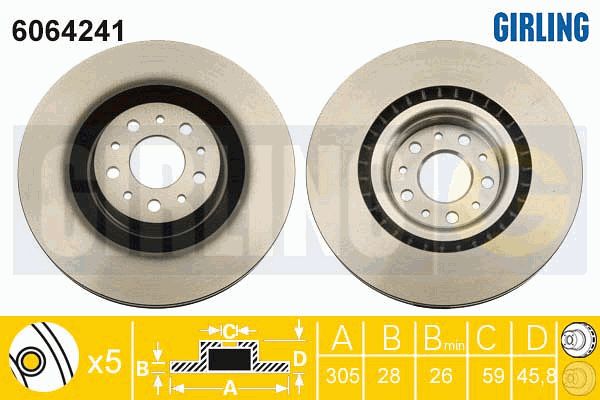GIRLING Тормозной диск 6064241
