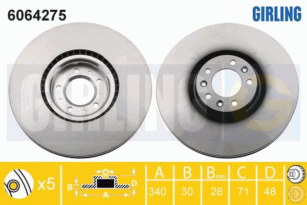 GIRLING Тормозной диск 6064275