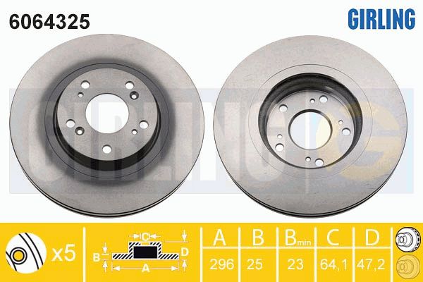 GIRLING Тормозной диск 6064325