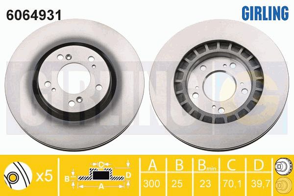 GIRLING Тормозной диск 6064931