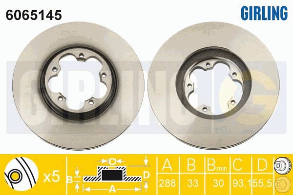GIRLING Тормозной диск 6065145
