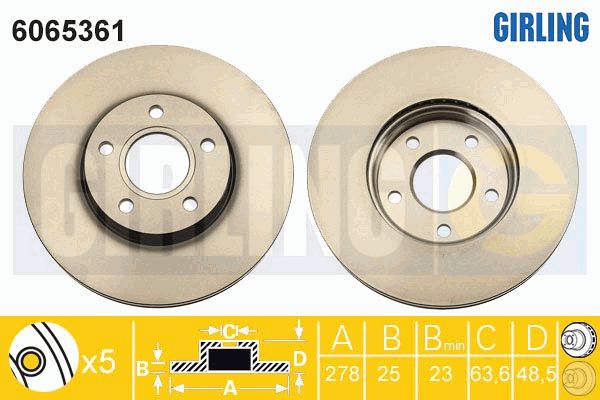 GIRLING Тормозной диск 6065361