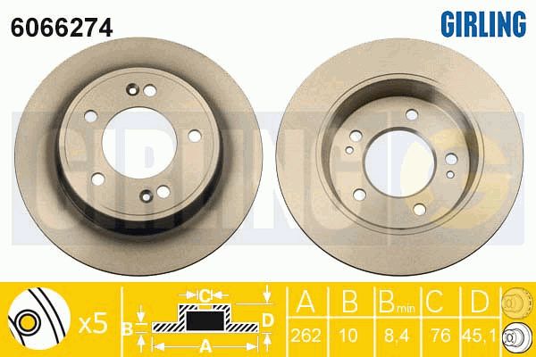 GIRLING Тормозной диск 6066274