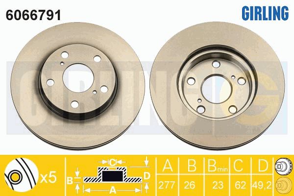 GIRLING Тормозной диск 6066791