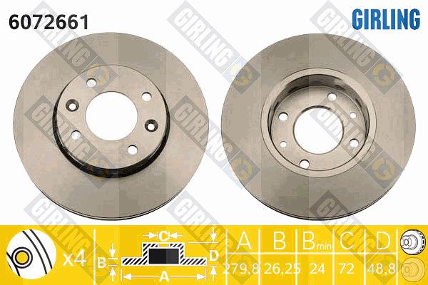 GIRLING Тормозной диск 6072661