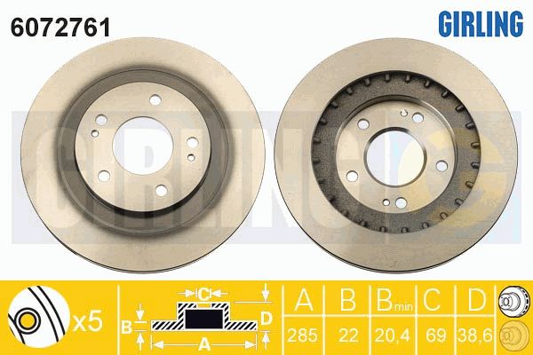 GIRLING Тормозной диск 6072761