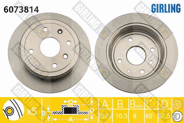 GIRLING Тормозной диск 6073814