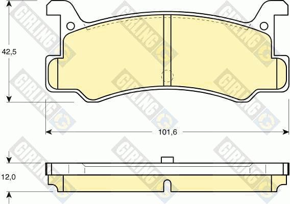 GIRLING Комплект тормозных колодок, дисковый тормоз 6103759