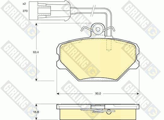 GIRLING Комплект тормозных колодок, дисковый тормоз 6108521