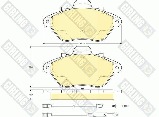 GIRLING Комплект тормозных колодок, дисковый тормоз 6109563