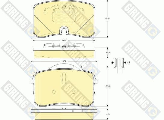 GIRLING Комплект тормозных колодок, дисковый тормоз 6109612