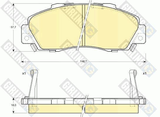 GIRLING Комплект тормозных колодок, дисковый тормоз 6109959