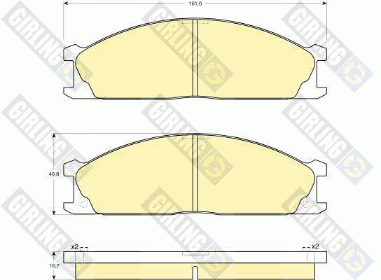 GIRLING Комплект тормозных колодок, дисковый тормоз 6110179