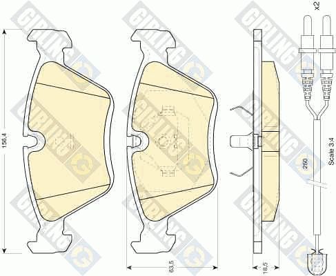 GIRLING Комплект тормозных колодок, дисковый тормоз 6110982