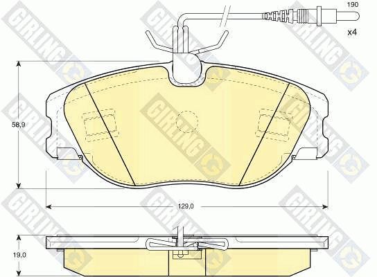 GIRLING Комплект тормозных колодок, дисковый тормоз 6111481