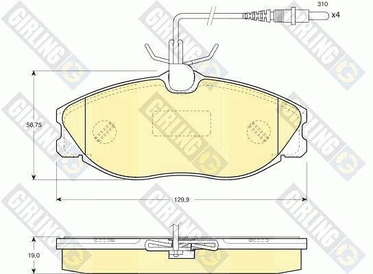 GIRLING Комплект тормозных колодок, дисковый тормоз 6111941