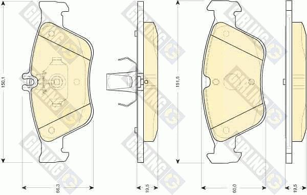 GIRLING Комплект тормозных колодок, дисковый тормоз 6112052