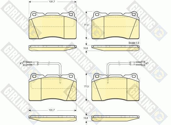 GIRLING Комплект тормозных колодок, дисковый тормоз 6113639