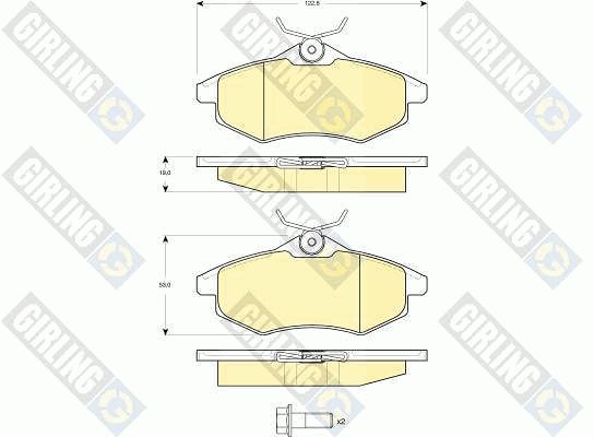 GIRLING Комплект тормозных колодок, дисковый тормоз 6114951