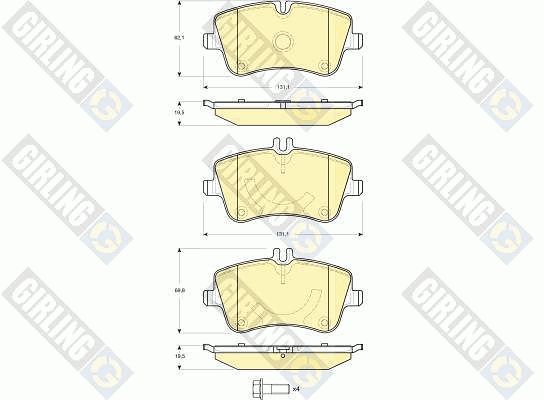 GIRLING Комплект тормозных колодок, дисковый тормоз 6115141