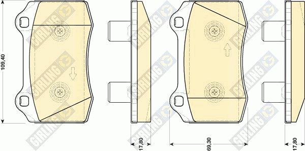 GIRLING Комплект тормозных колодок, дисковый тормоз 6117739