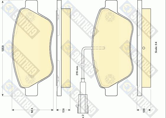 GIRLING Комплект тормозных колодок, дисковый тормоз 6118424